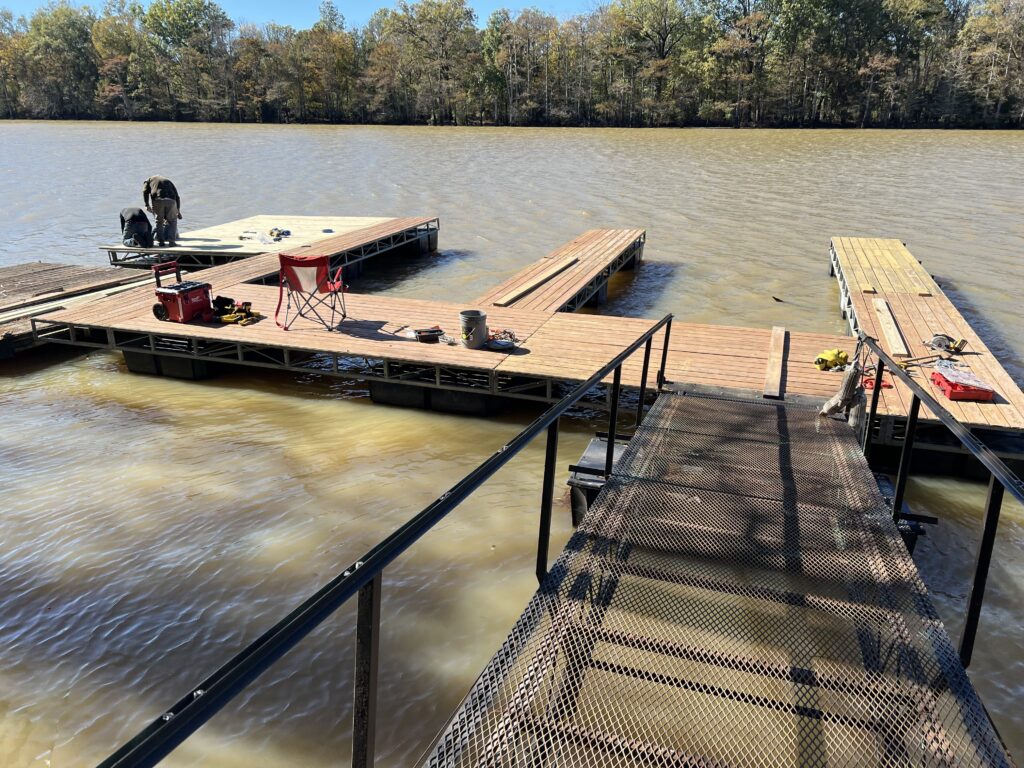 Boat dock rebuild and new swim platform